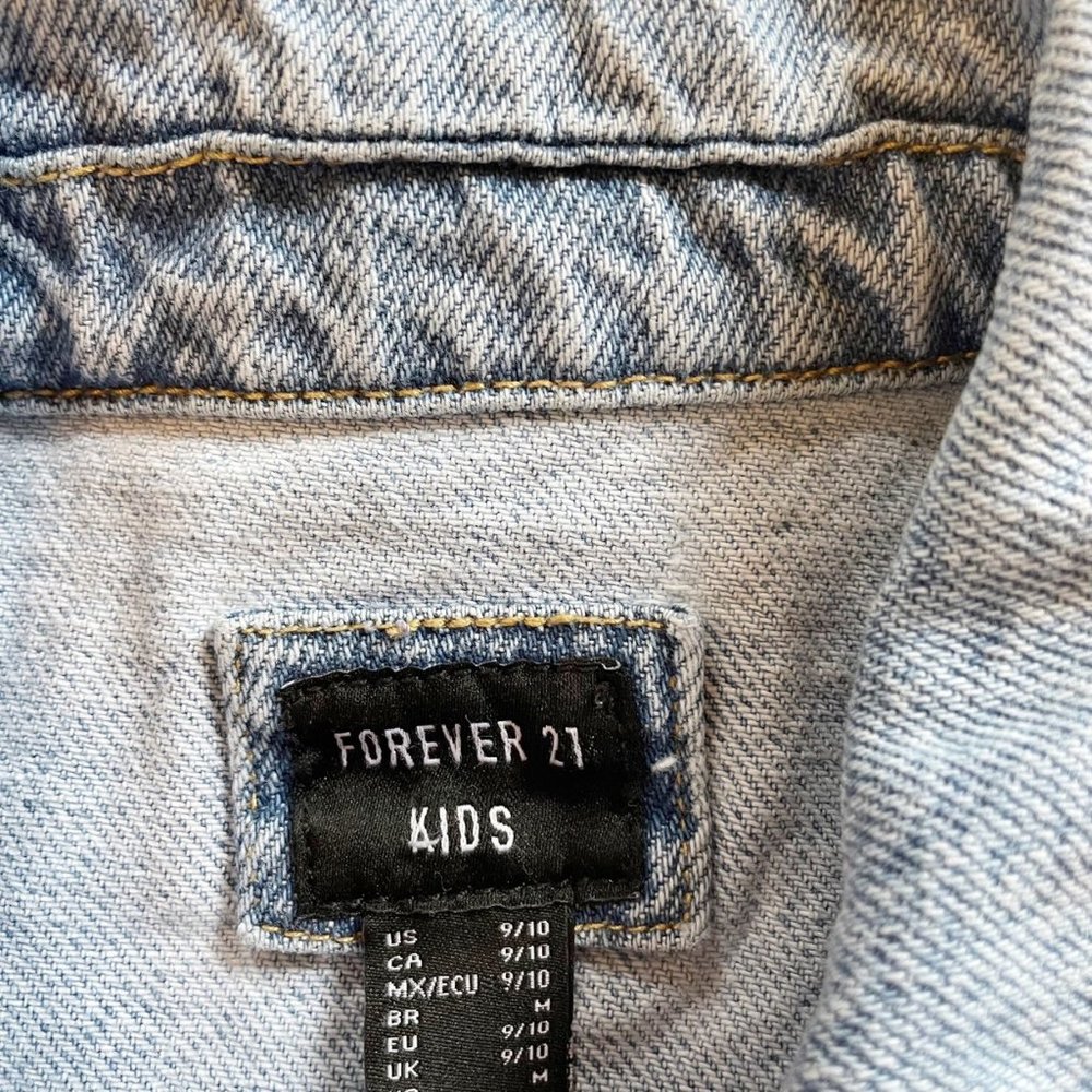 Forever 21 Happy Daze Smiley Jean Denim Jacket • 9/10 - Picture 5 of 5